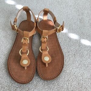 Coach Ruby Tan Leather Sandals Size 6